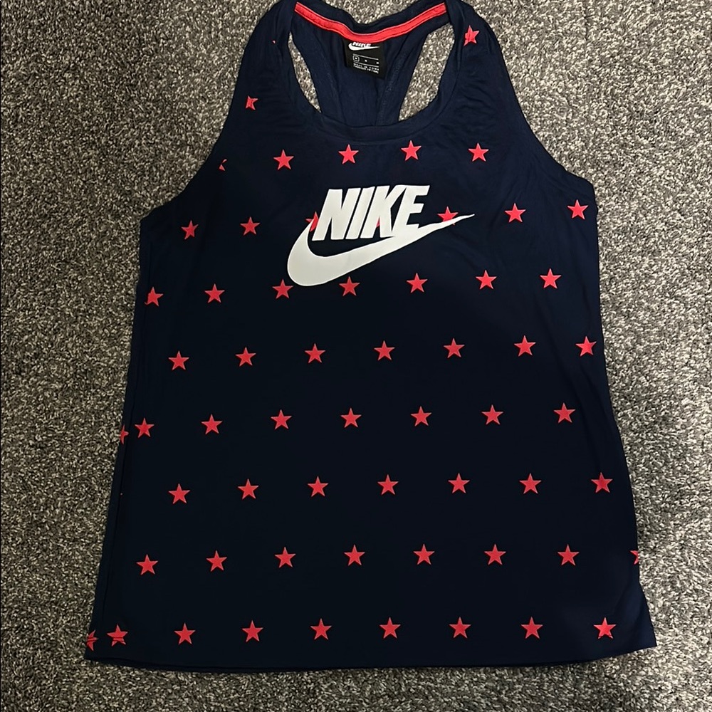 Nike Dark Blue Tank Top with Pink Stars